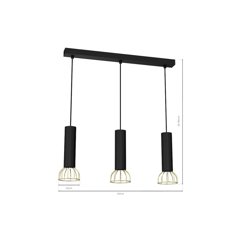 Milagro Dante 3L pendant lamp GU10