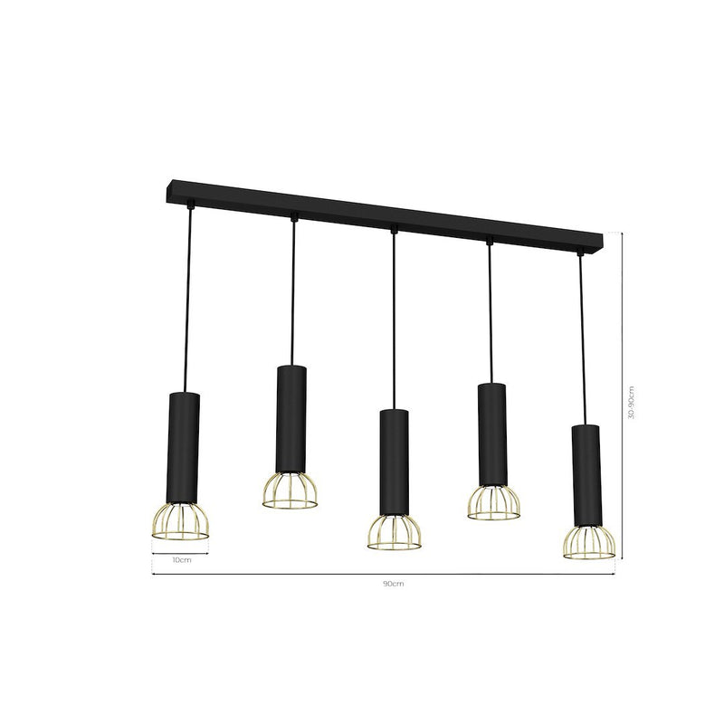 Milagro Dante 5L pendant lamp GU10