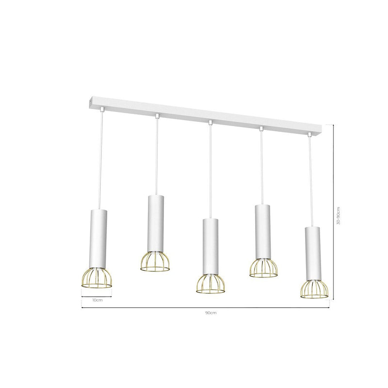 Milagro Dante 5L pendant lamp GU10