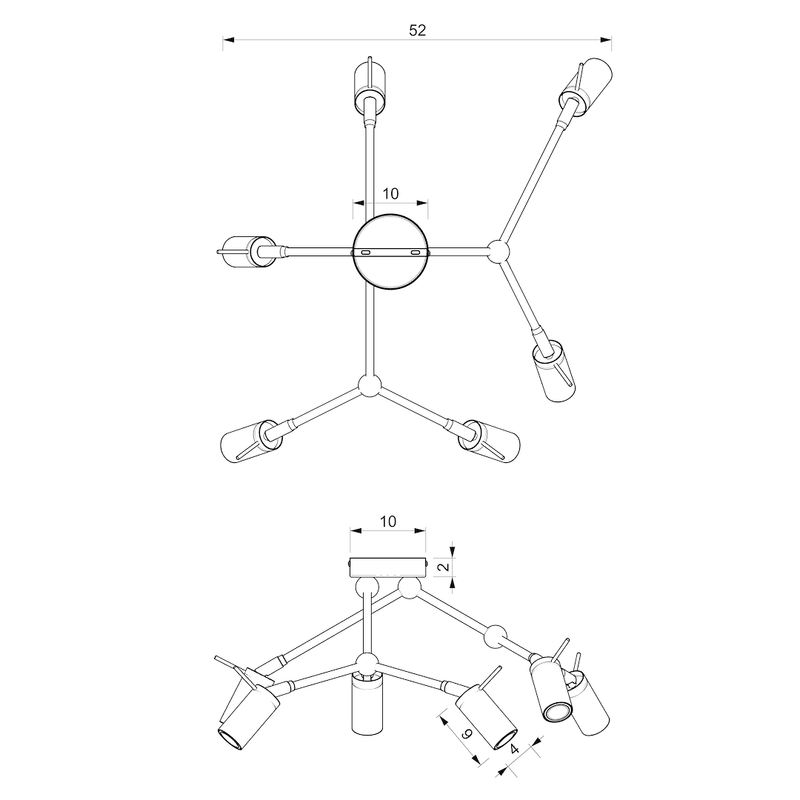Milagro Iris 6L ceiling lamp GU10 H 27cm