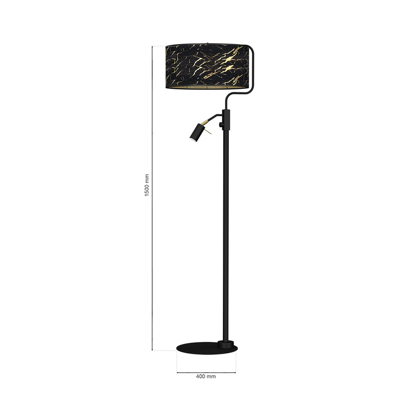 Milagro Senso 2L floor lamp E27 / GU10, black H 150cm
