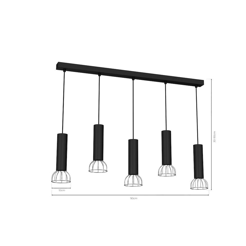 Milagro Dante 5L pendant lamp GU10