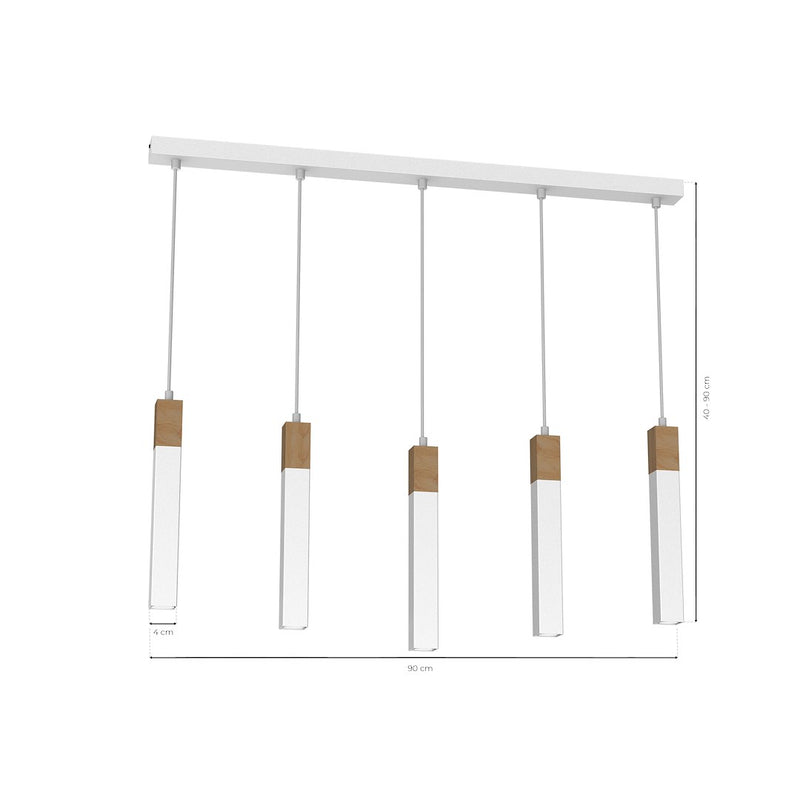 Milagro Solo 5L pendant lamp GU10