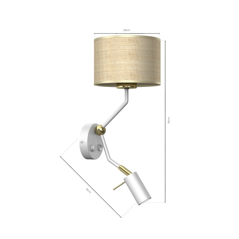 Milagro Marshal 2L wall sconce lamp E27 / GU10 H 38cm