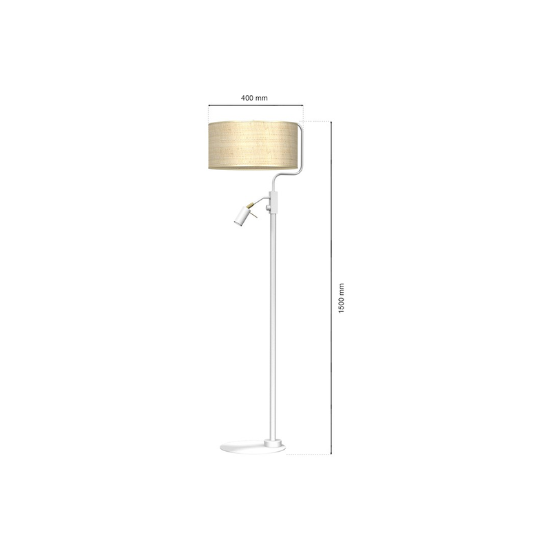 Milagro Marshal 2L floor lamp E27 / GU10, white H 150cm