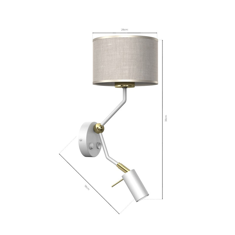 Milagro Lino 2L wall sconce lamp E27 / GU10 H 38cm