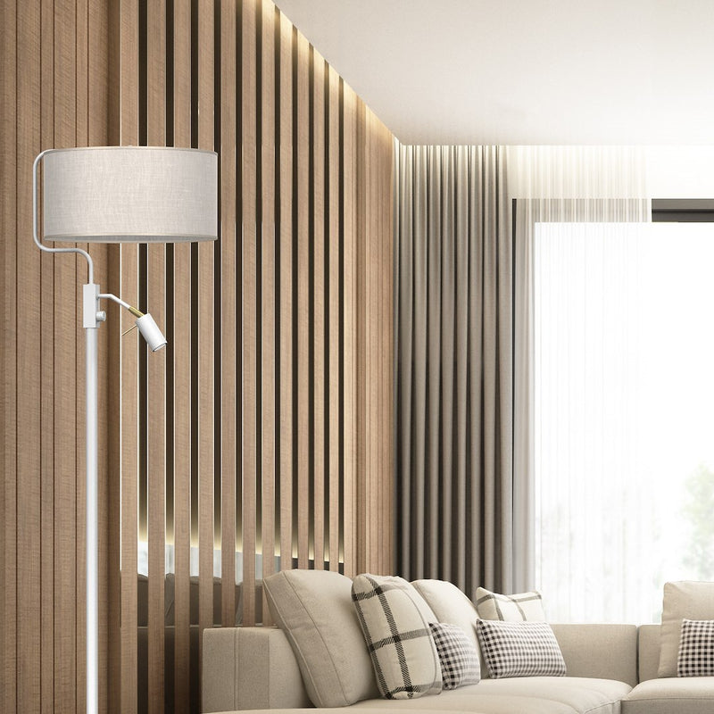 Milagro Lino 2L floor lamp E27 / GU10, white H 150cm