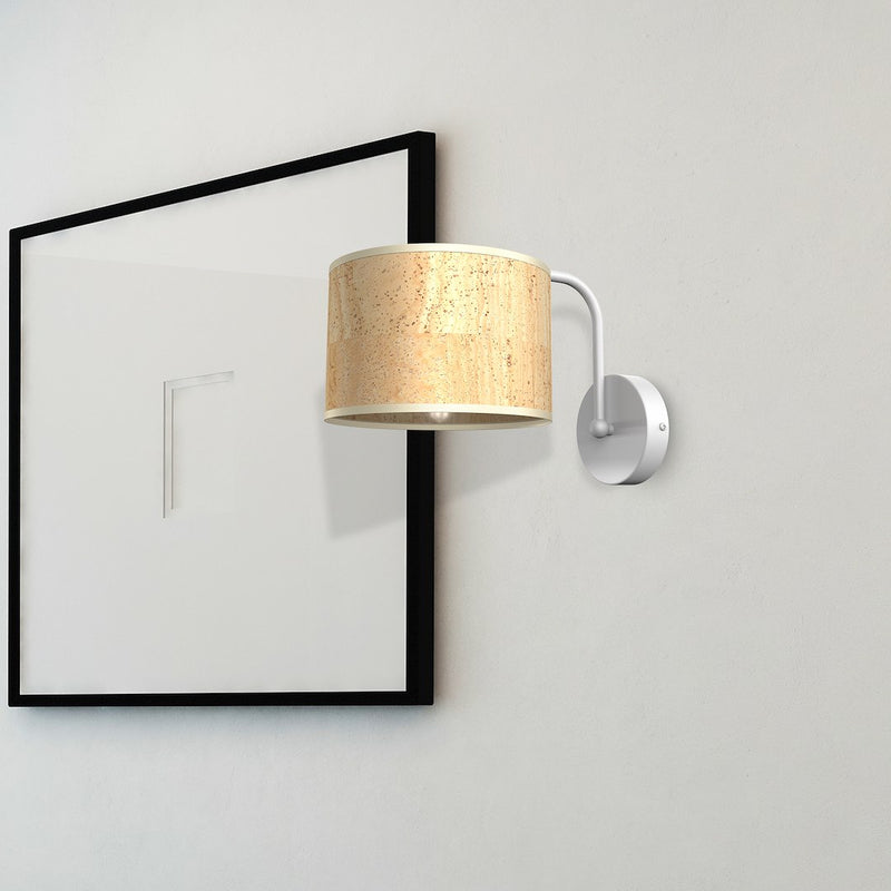 Milagro Cork 1L wall sconce lamp E27 H 18cm
