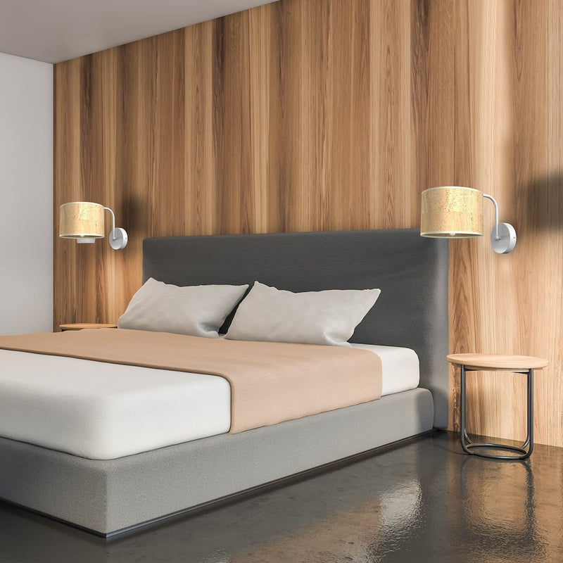 Milagro Cork 1L wall sconce lamp E27 H 18cm