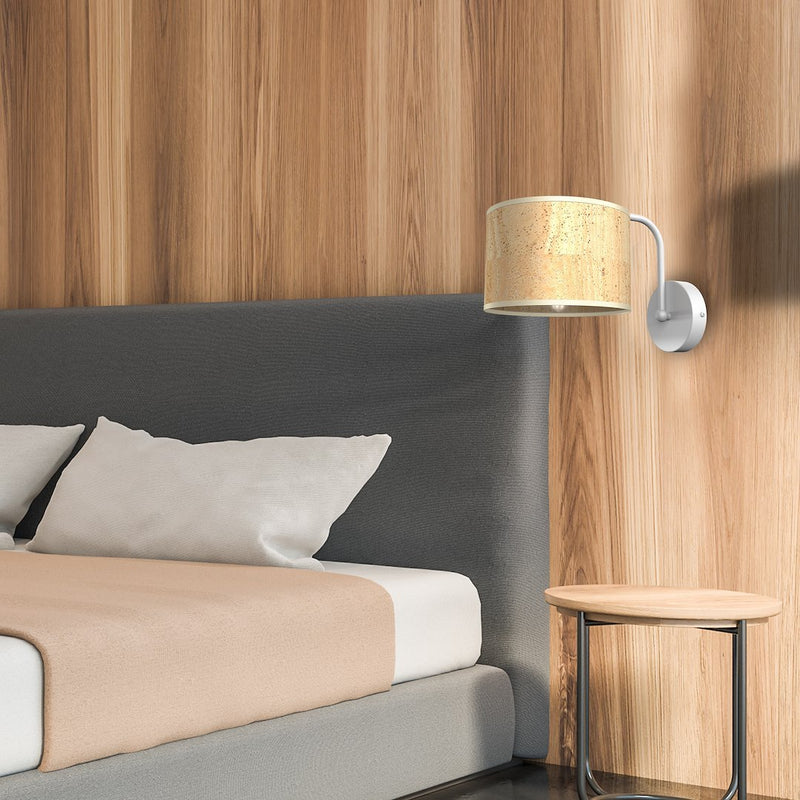 Milagro Cork 1L wall sconce lamp E27 H 18cm