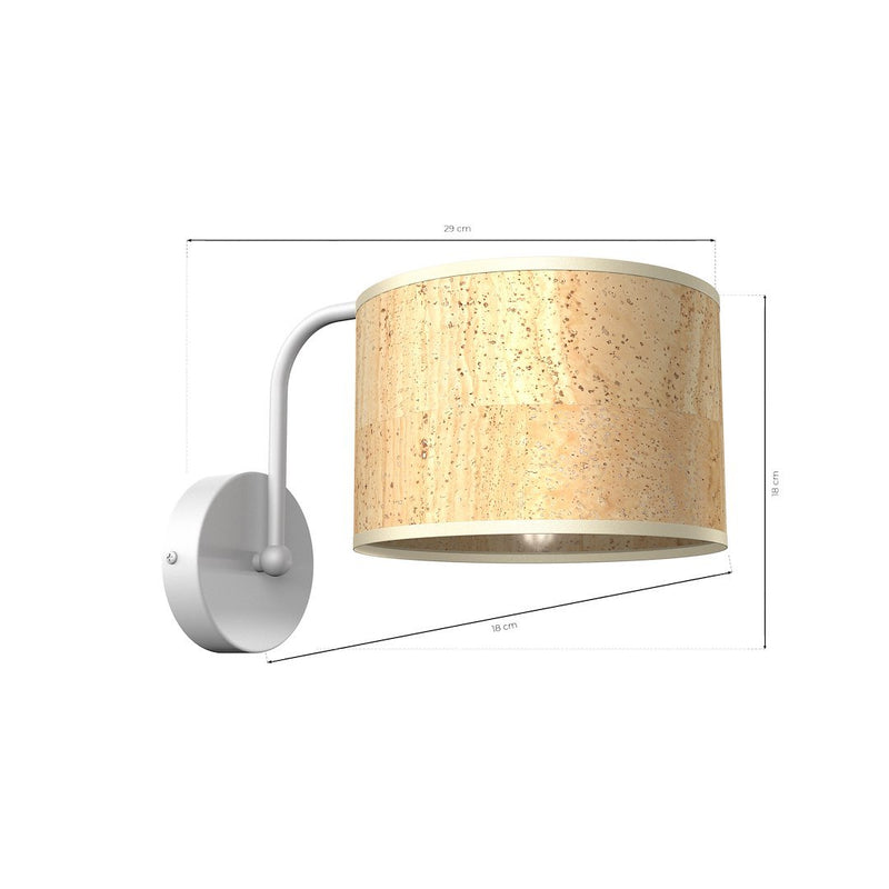 Milagro Cork 1L wall sconce lamp E27 H 18cm