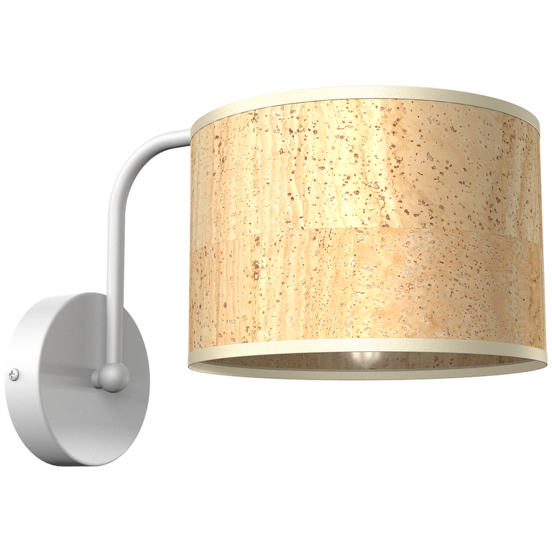Milagro Cork 1L wall sconce lamp E27 H 18cm