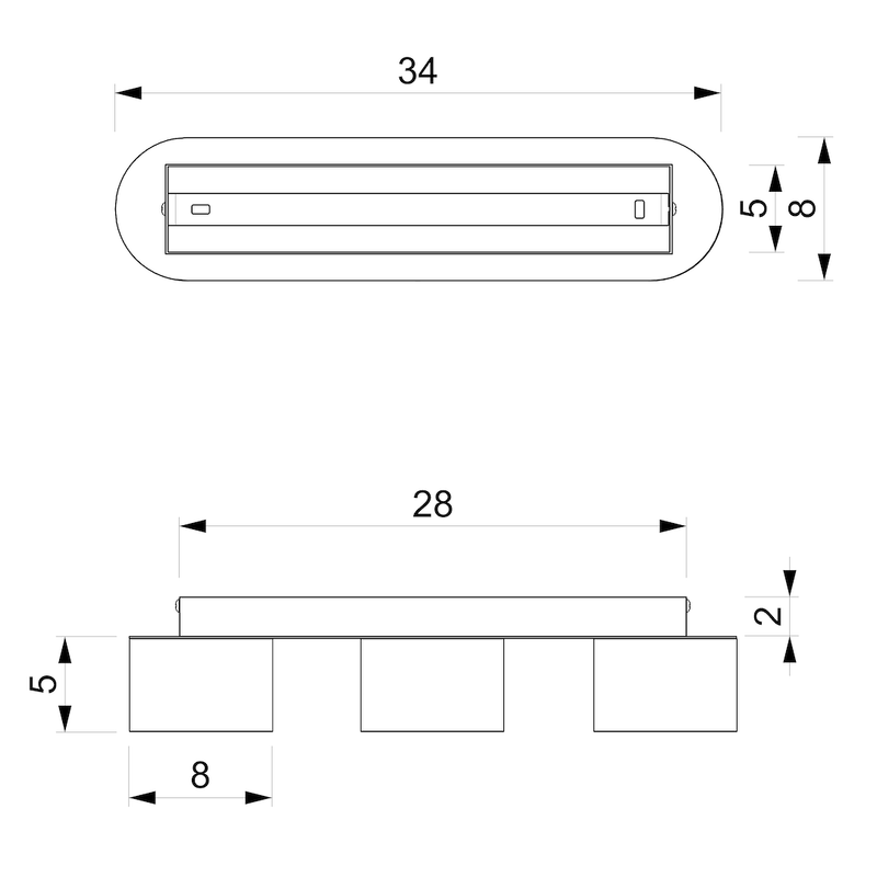 Milagro Dixie 3L ceiling lamp GX53 H 8cm