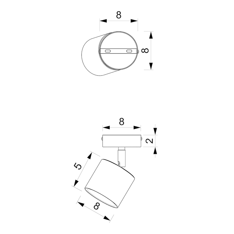 Milagro Dixie 1L wall sconce lamp GX53 H 14cm