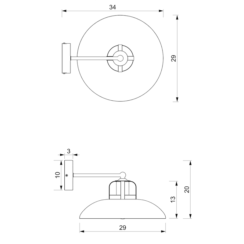 Milagro Felix 1L wall sconce lamp E27 H 17cm