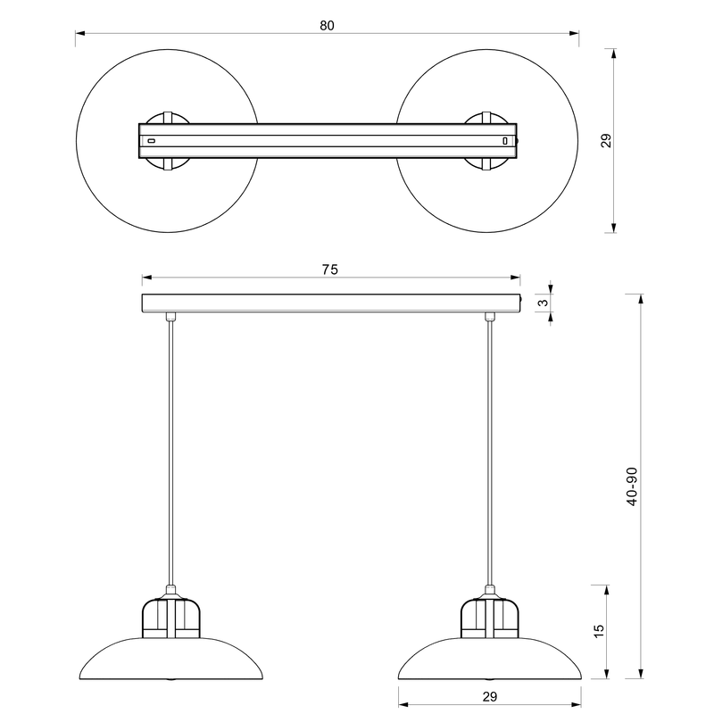 Milagro Felix 2L pendant lamp E27