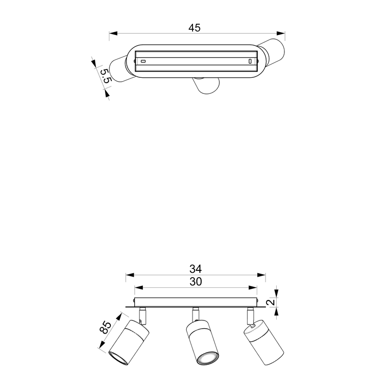 Milagro Joker 3L ceiling lamp GU10 H 13cm