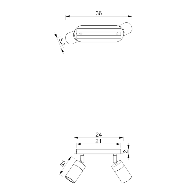 Milagro Joker 2L ceiling lamp GU10 H 13cm