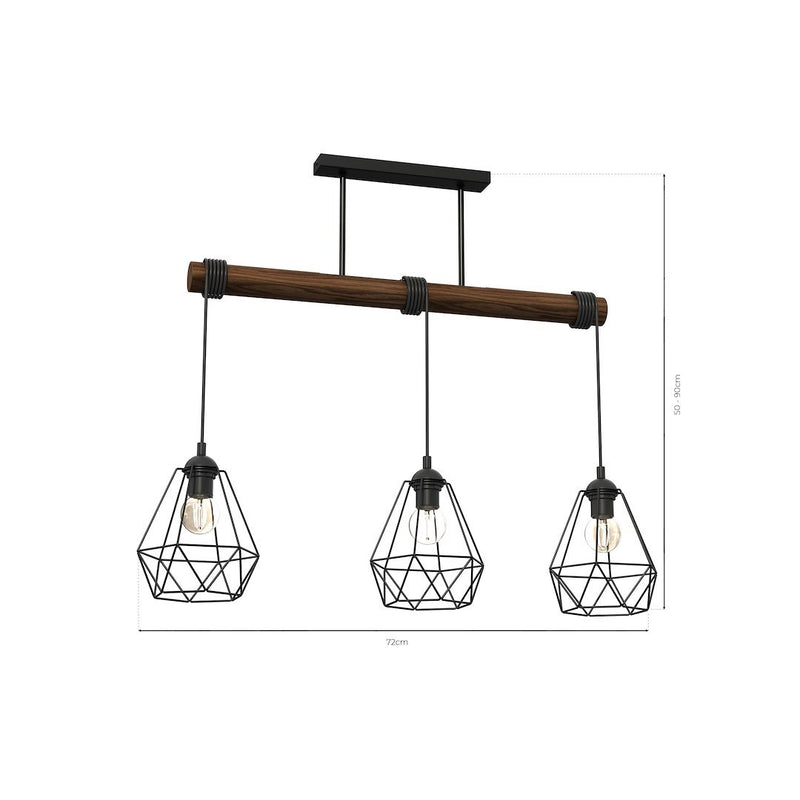 Milagro Acero 3L pendant lamp E27
