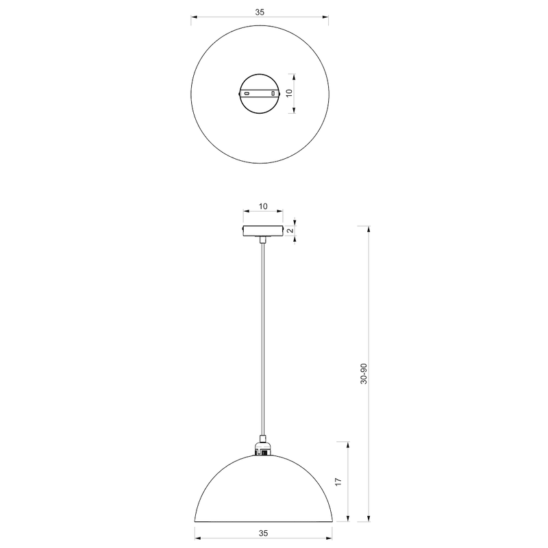 Milagro Beta 1L pendant lamp E27