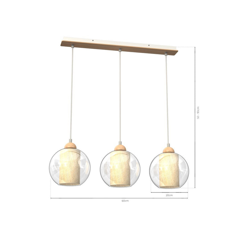 Milagro Tela 3L pendant lamp E27