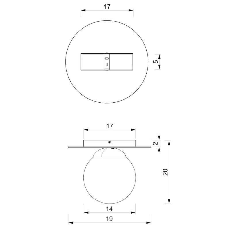 Milagro Plato 1L ceiling lamp E14 H 18cm