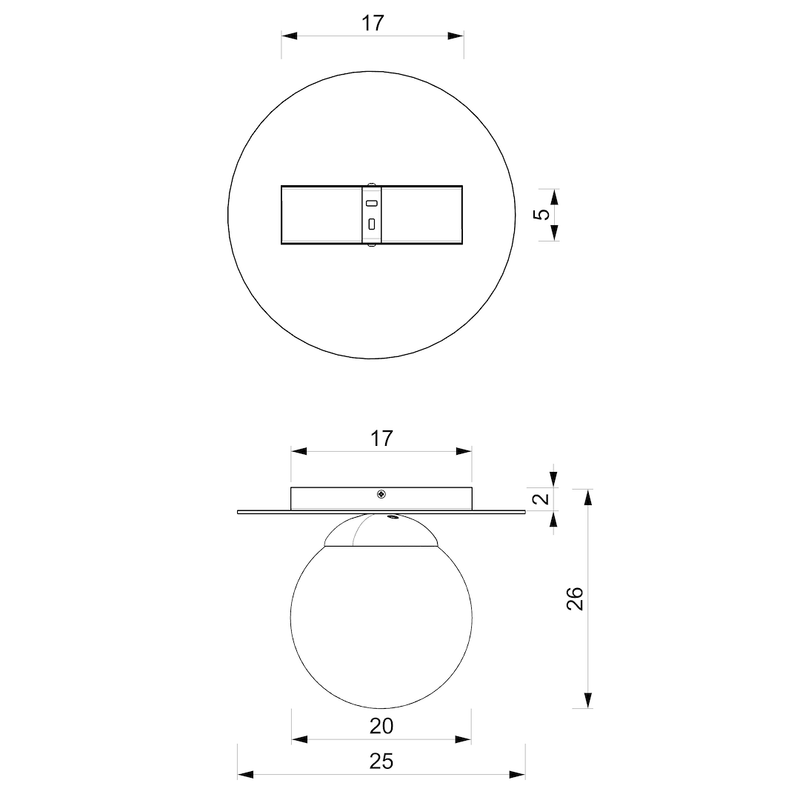 Milagro Plato 1L ceiling lamp E14 H 24cm