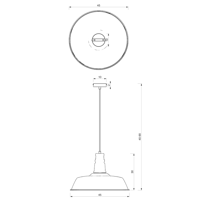 Milagro Enzo 1L pendant lamp E27