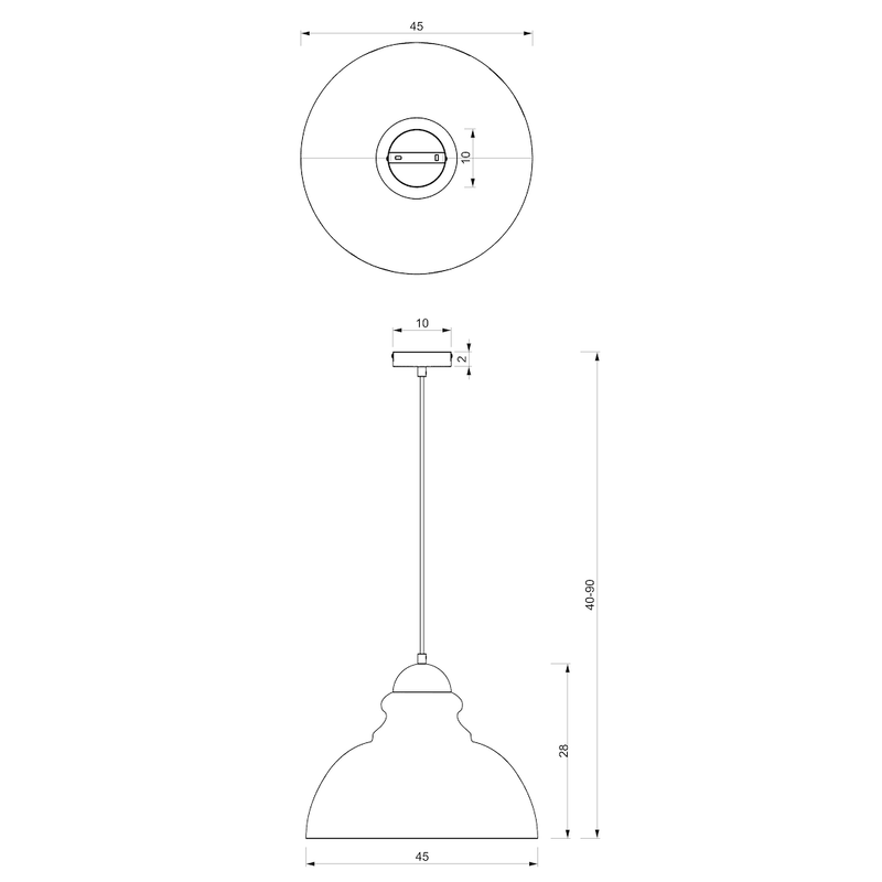 Milagro Corin 1L pendant lamp E27