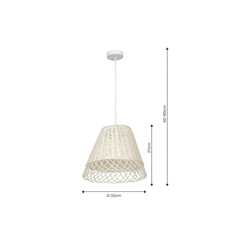 Milagro Vimini 1L pendant lamp E27