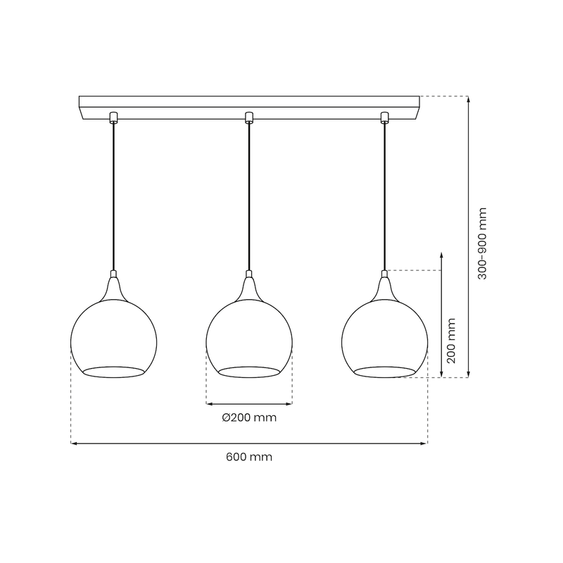 Milagro Palla 3L pendant lamp E27