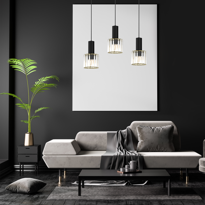 Milagro Cristal 3L pendant lamp E27