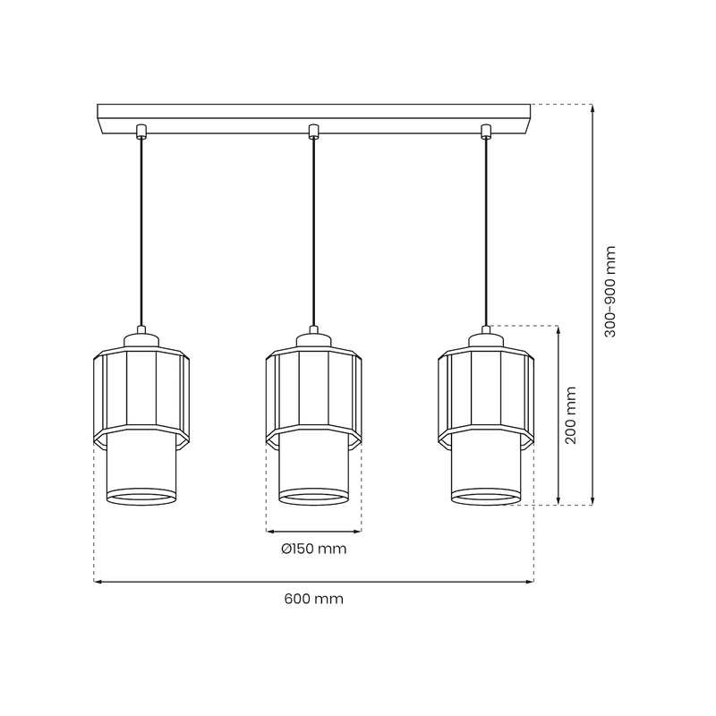 Milagro Blanco 3L pendant lamp E27