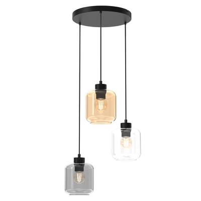Milagro Sombra 3L pendant lamp E27