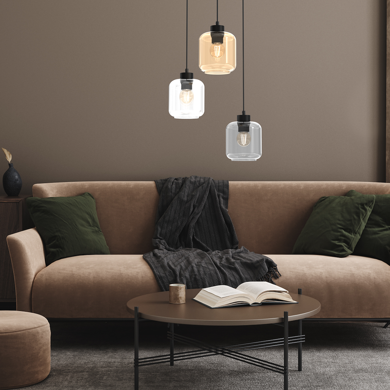 Milagro Sombra 3L pendant lamp E27