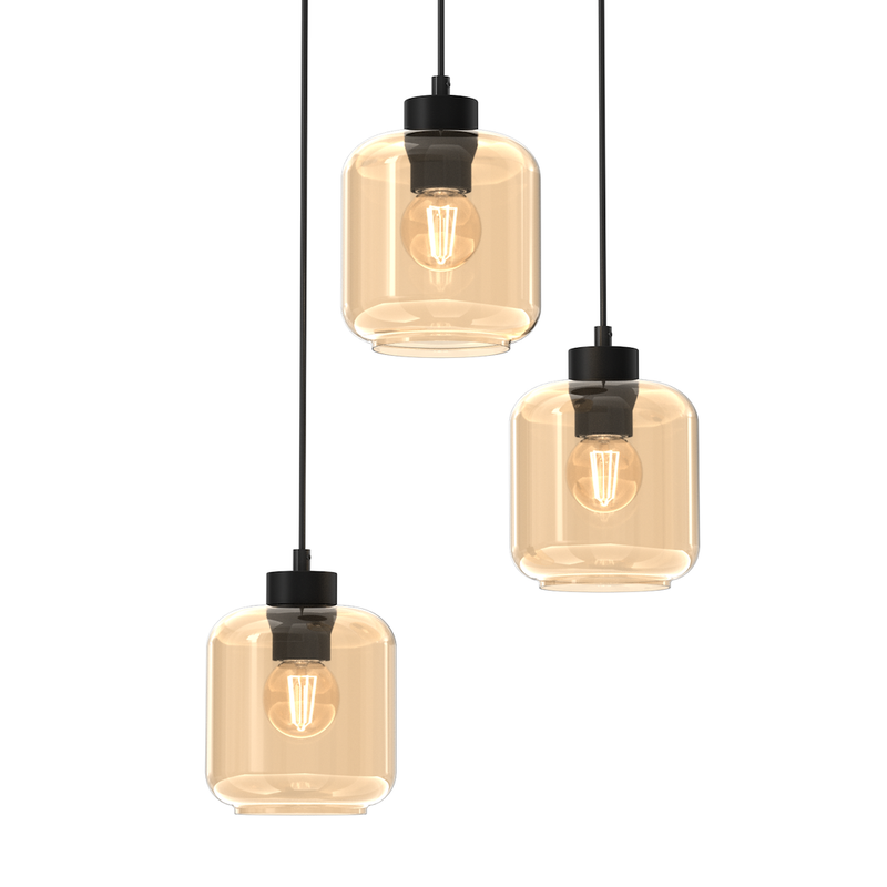 Milagro Sombra 3L pendant lamp E27