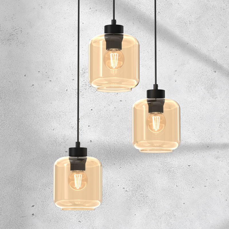 Milagro Sombra 3L pendant lamp E27