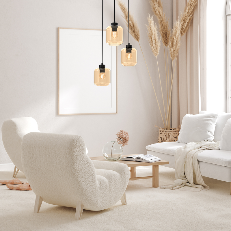 Milagro Sombra 3L pendant lamp E27