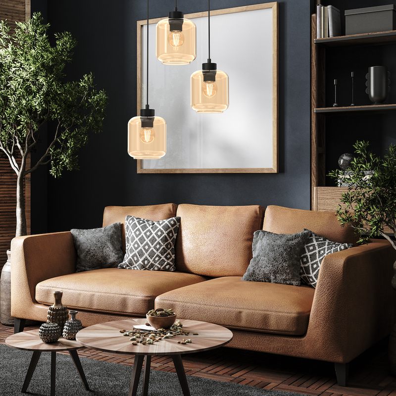 Milagro Sombra 3L pendant lamp E27
