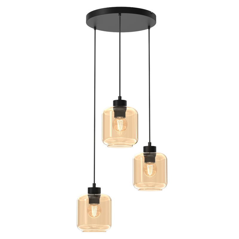 Milagro Sombra 3L pendant lamp E27