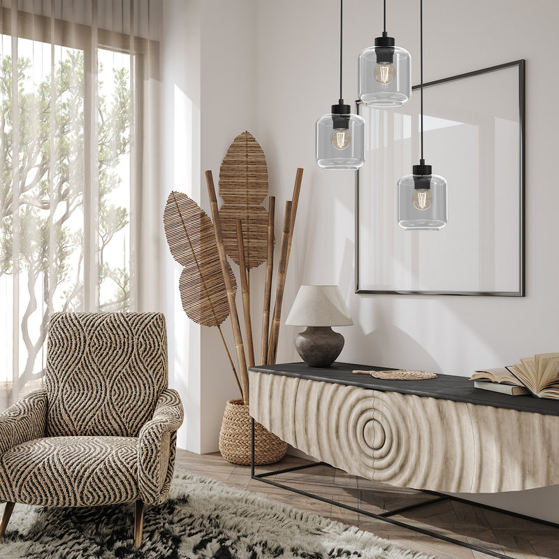 Milagro Sombra 3L pendant lamp E27