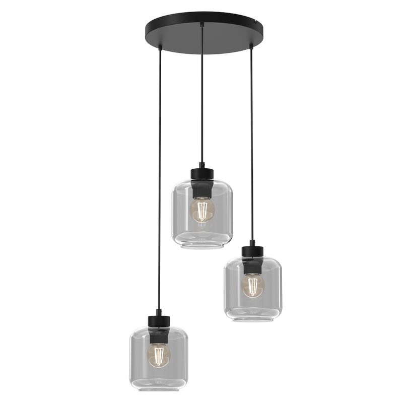 Milagro Sombra 3L pendant lamp E27