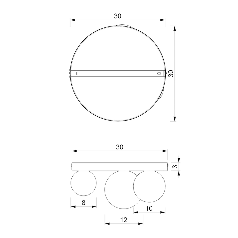 Milagro Bibione 3L ceiling lamp G9 H 15cm