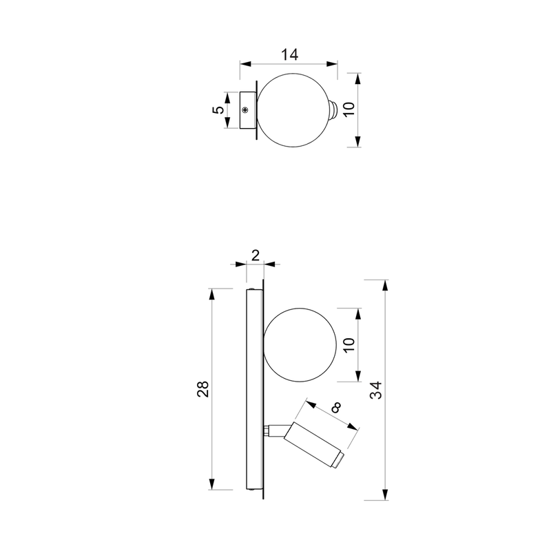 Milagro Sirio 2L wall sconce lamp G9 H 34cm