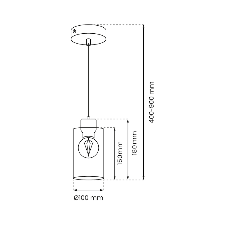 Milagro Madeira 1L pendant lamp E27