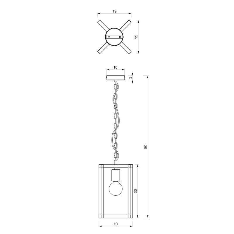 Milagro Arnold 1L pendant lamp E27 H 80cm