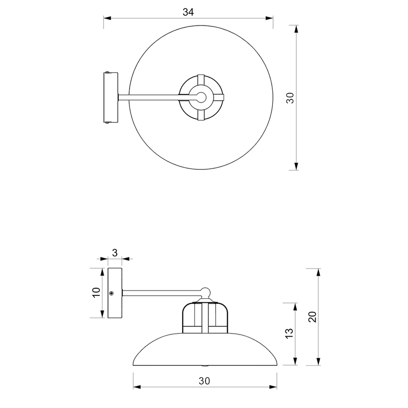 Milagro Felix 1L wall sconce lamp E27 H 16cm