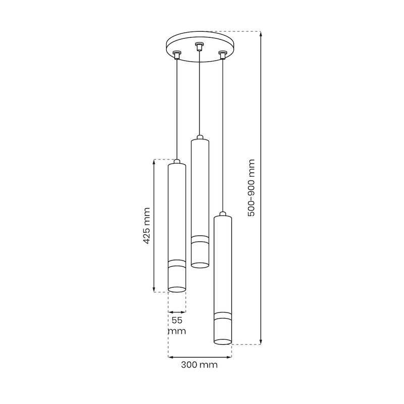 Milagro Joker 3L pendant lamp GU10