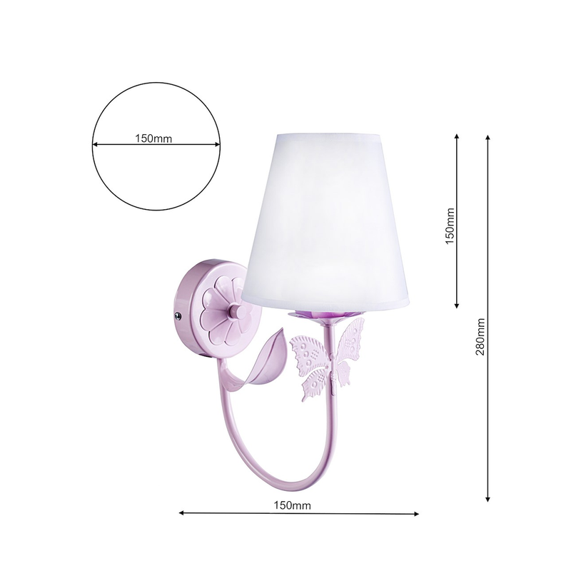 Milagro Alice wall sconce lamp E14 H 28cm