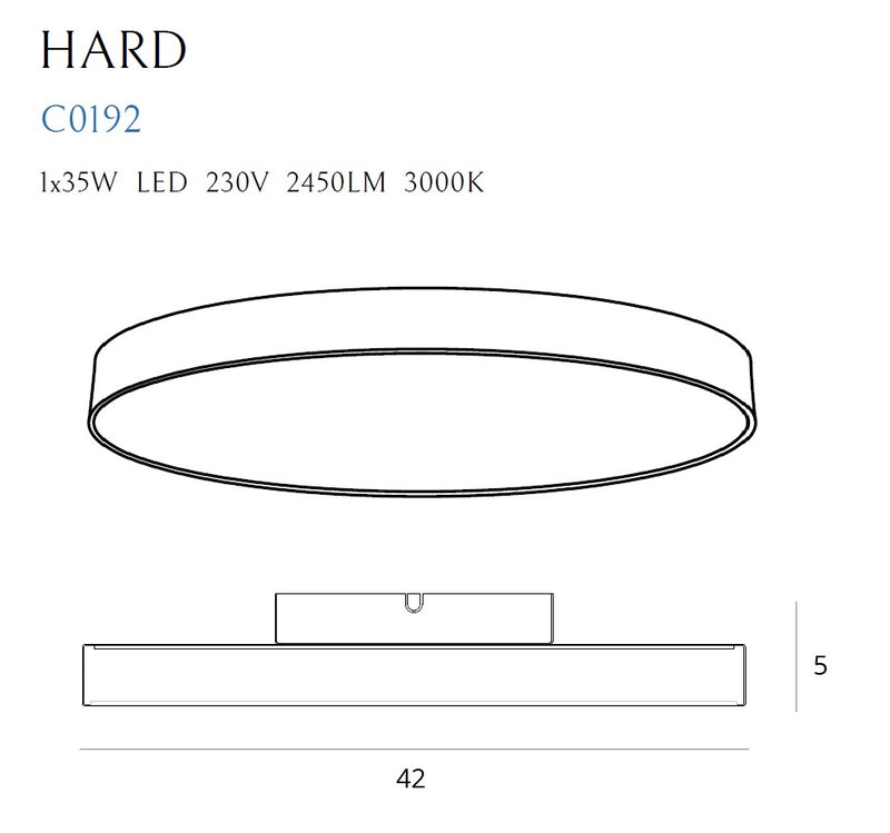 Maxlight Hard 1L Plafón empotrable LED negro